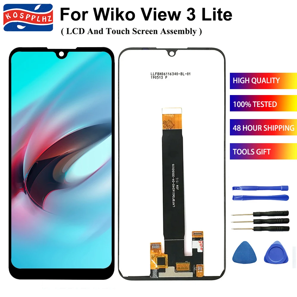 ЖК-дисплей 6 09 дюйма для WIKO VIEW 3 Lite + стеклянная линза сенсорного экрана замена