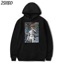 Мужские толстовки с капюшоном с изображением Дэвида микеланжело, унисекс, толстовка с забавным принтом в стиле хип-хоп, забавная толстовка с капюшоном в стиле Харадзюку, уличная Мужская толстовка, пальто