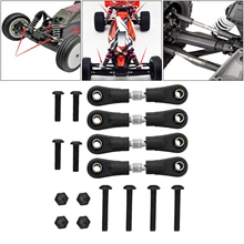 

4pcs Upgraded Metal RC Car Adjustable Steering Rod Servo Link Lever for HSP HPI 1:10 Vehicles Replacement Parts