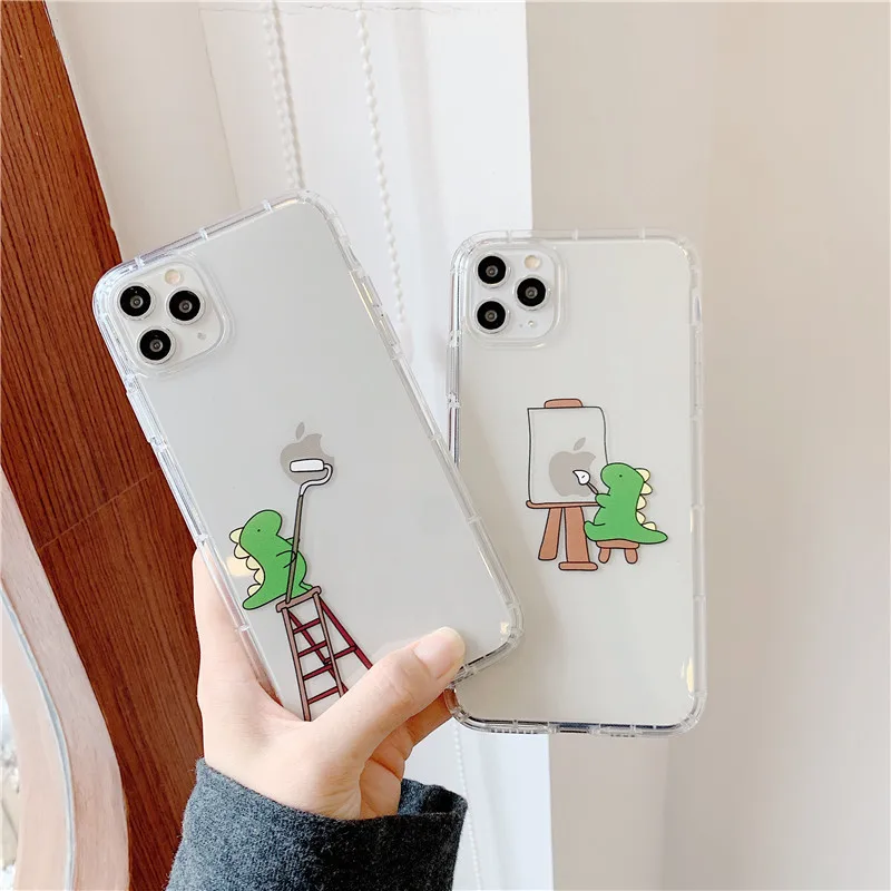 Милый чехол для телефона с изображением динозавра из мультфильма iphone 11 pro Max X XS XR SE