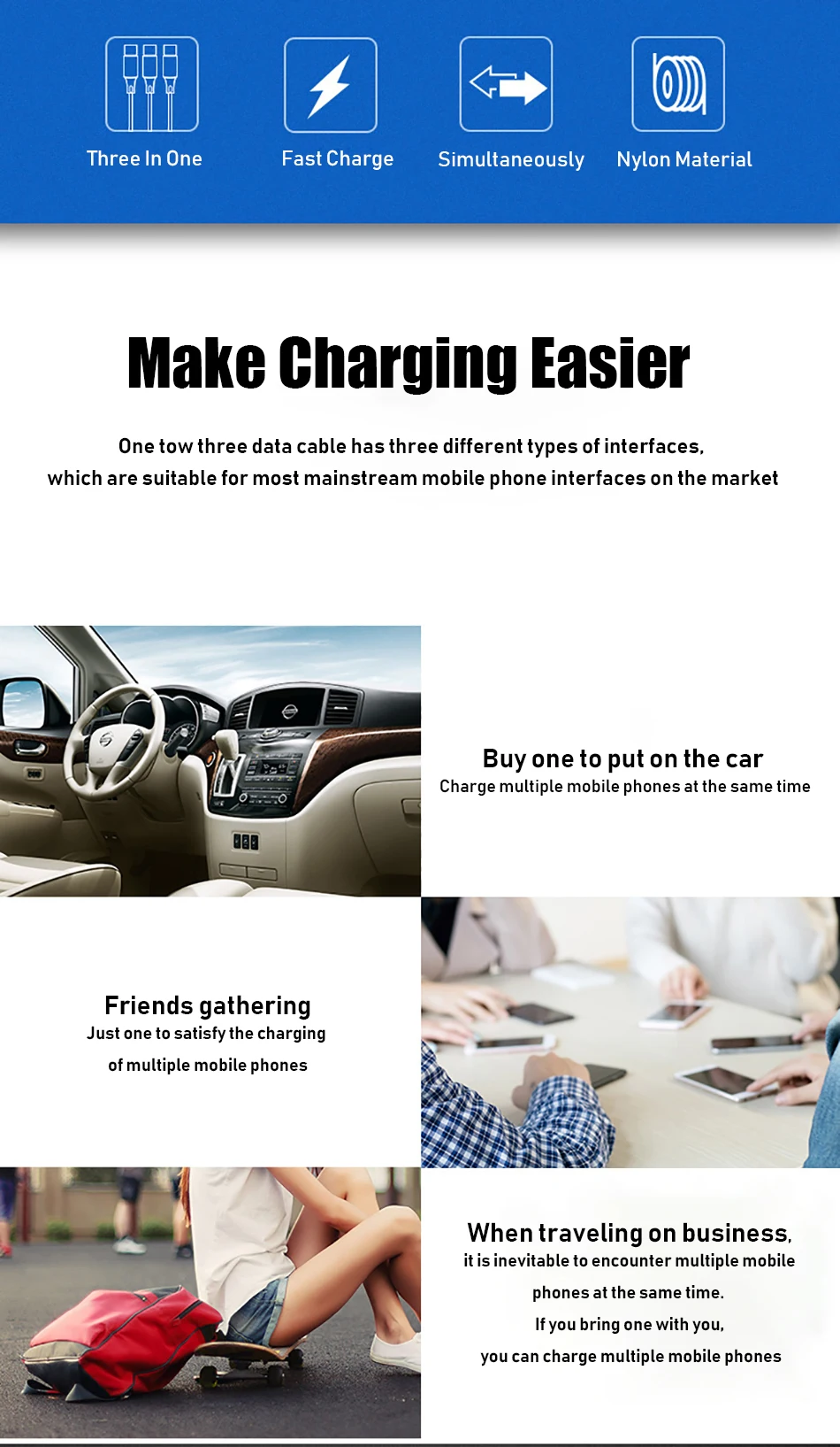 Usb type C Micro USB кабель 8pin для iPhone X 8 7 6s samsung huawei P30 Xiaomi Android мобильный телефон Быстрая зарядка USB-C провод шнур
