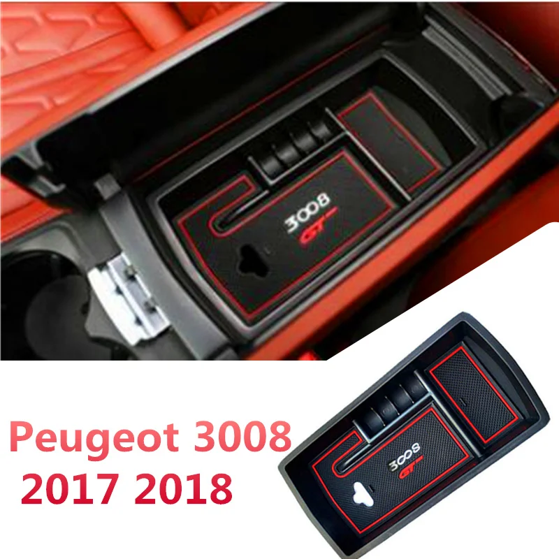 Для PEUGEOT 3008 3008GT внутренний автомобильный подлокотник ящик для перчаток лоток коробка для хранения Органайзер авто аксессуары