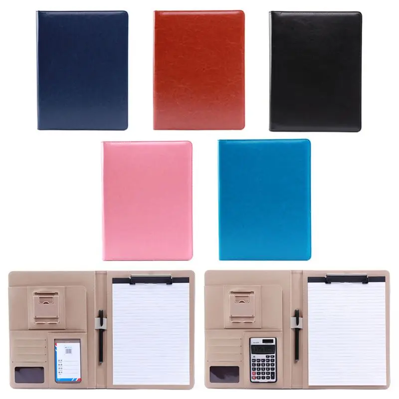 

A4 PU Leather Clipboard Folder Multifunction Filing Document File Meeting Holder X6HB