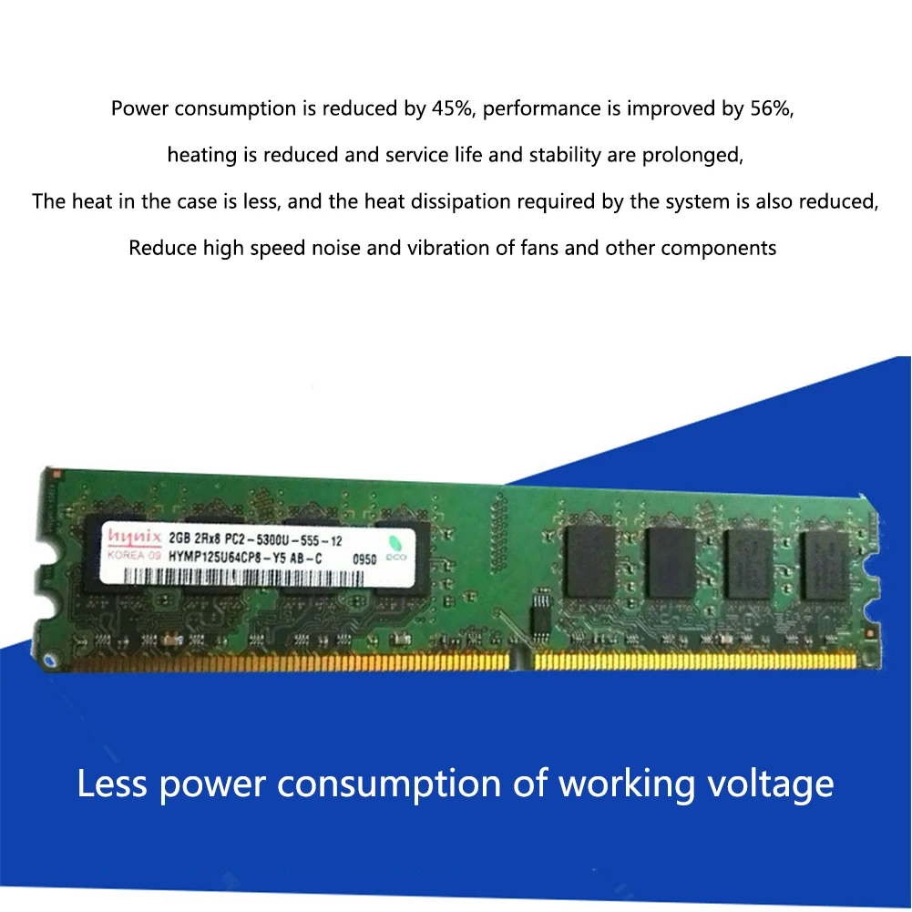 2GB DDR2 667MHz PC2 5300U Large Capacity Easy Install Energy Saving Computer Accessories Universal Desktop Memory High Speed | Компьютеры