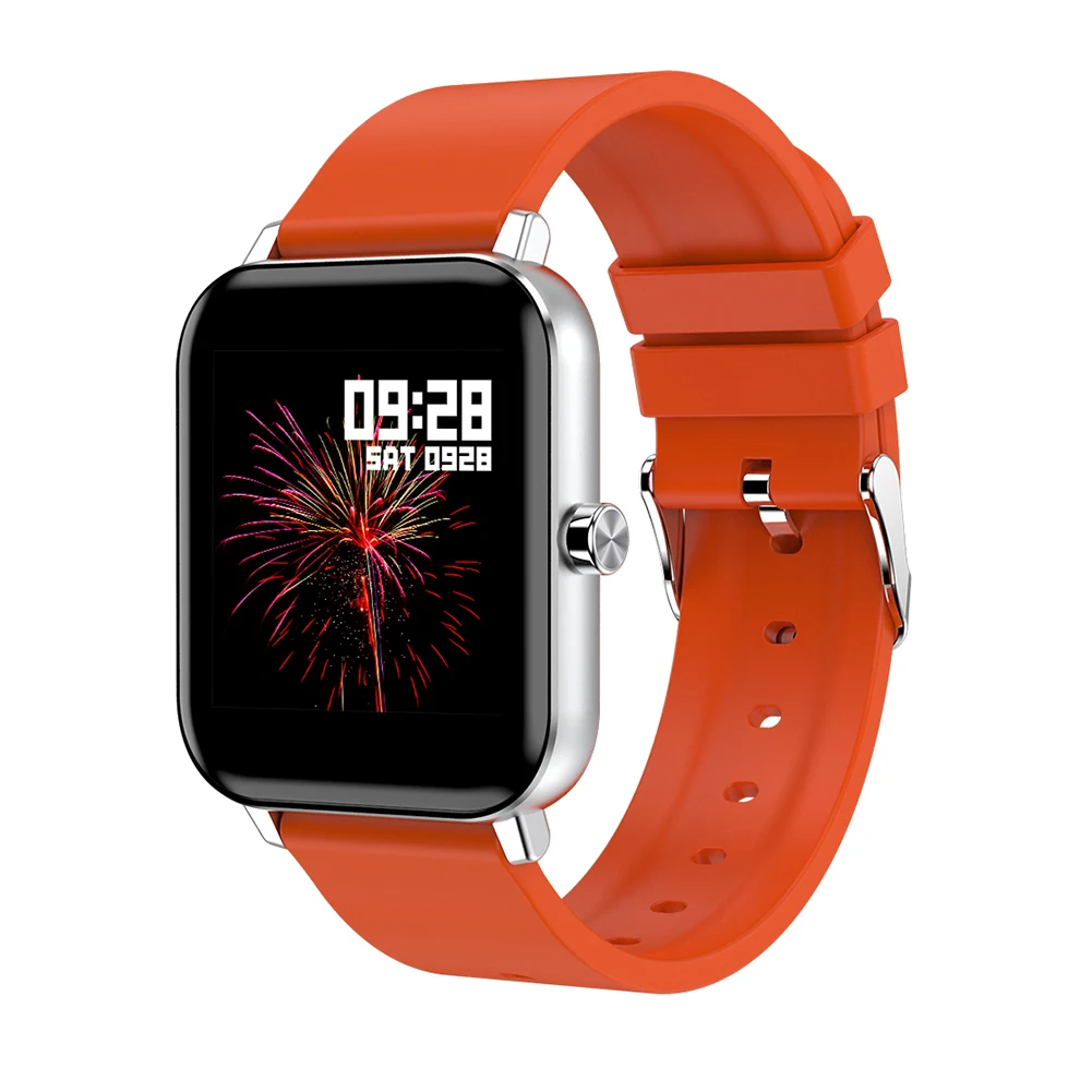 

Smartwatch Fitness Smart Watch With Silicone Wristband Touch Screen Sports Watch Blood Oxygen Monitor Waterproof Tracker