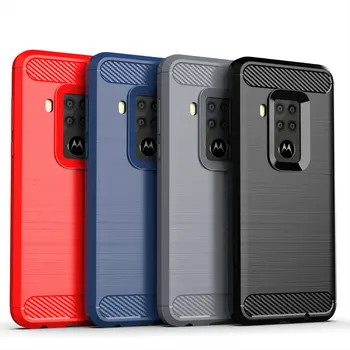 

500pcs/lot For Moto One Zoom One Vision TPU Case Carbon Fiber Rugger Armor Brushed TPU Case For Moto One Power 2 One Action