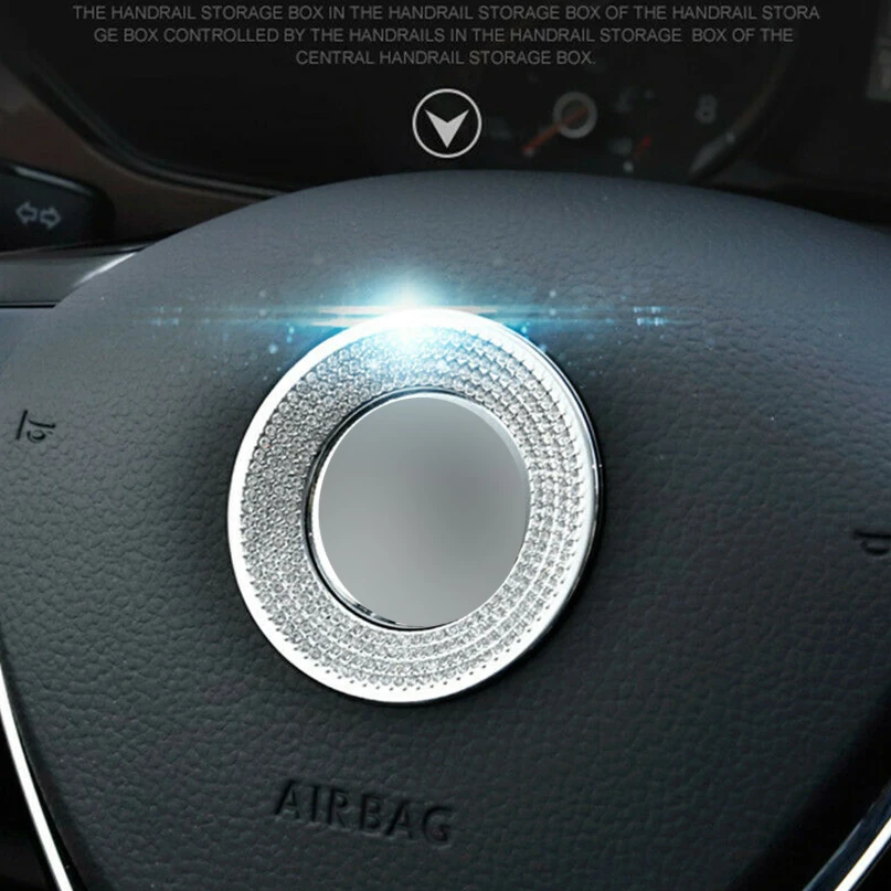 Алмазный Автомобильный руль обод для колеса крышка украшения отделка для VW Jetta Tiguan Polo