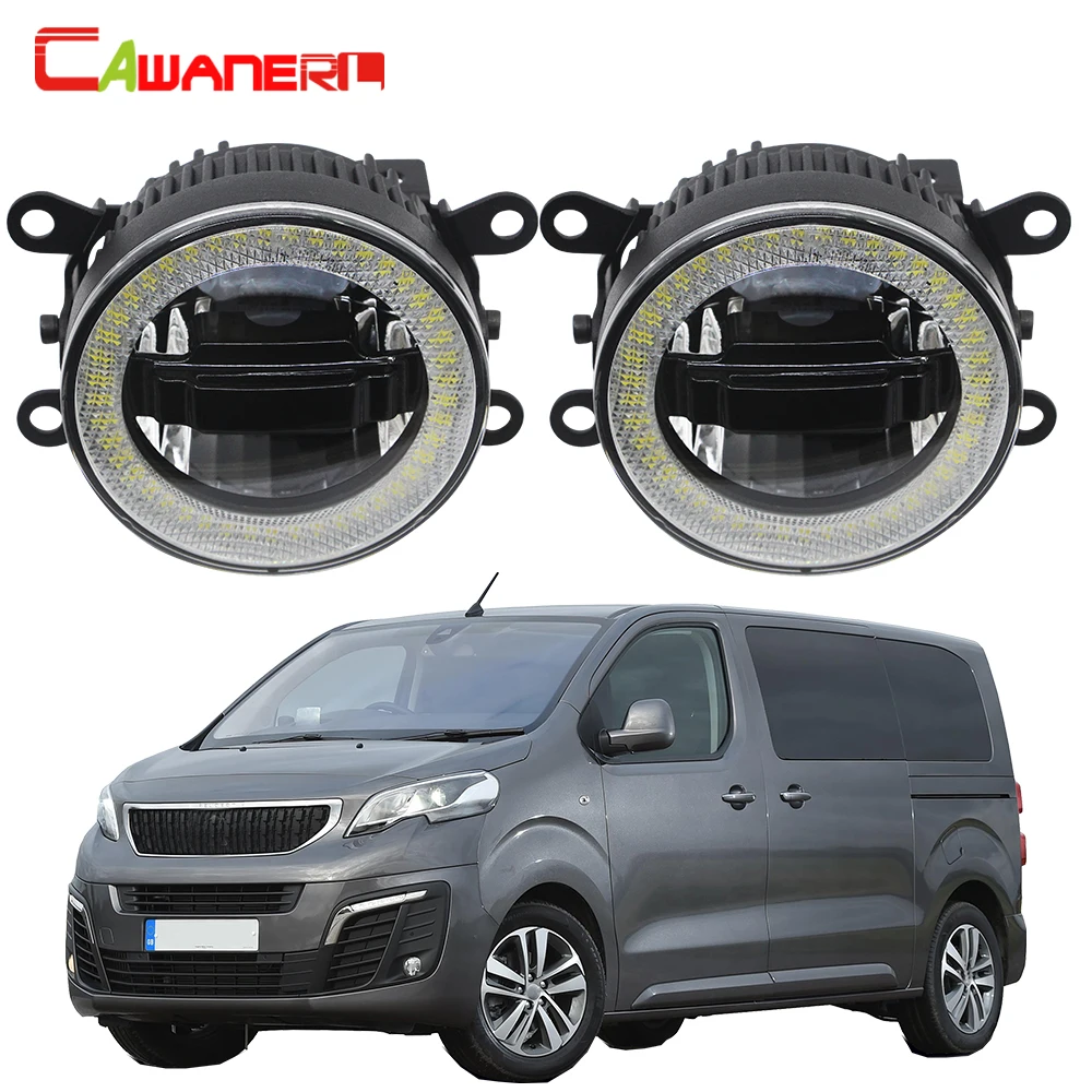 

Cawanerl для Peugeot путешественник 2016 2017 2018 Автомобильный светодиодный светильник передние противотуманные фары светильник + дневные ходовые огни светильник DRL + Ангел глаз 3000LM 12V