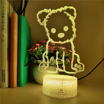 

Animal 7 Color Changing Led Light Chihuahua Nightlight Designs Kids Lamp Romantic Night Lighting for Home Decorative App Control