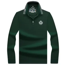 Поло высокого качества, мужские рубашки поло с длинными рукавами, разные цвета на выбор, хлопок, модная Повседневная Вышивка, новинка, мужская рубашка