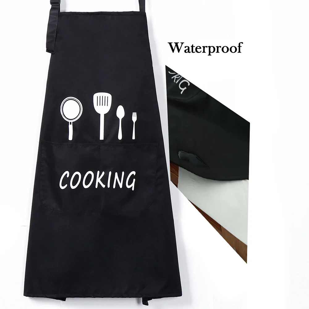 Waterproof Oil Cooking Apron, Chef Aprons for Women Men Kitchen Bib Apron Idea for Dishwashing Cleaning Painting