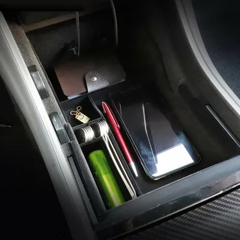 

Central Car Storage Box Interior Stowing Tidying ABS Black Multi-layer design