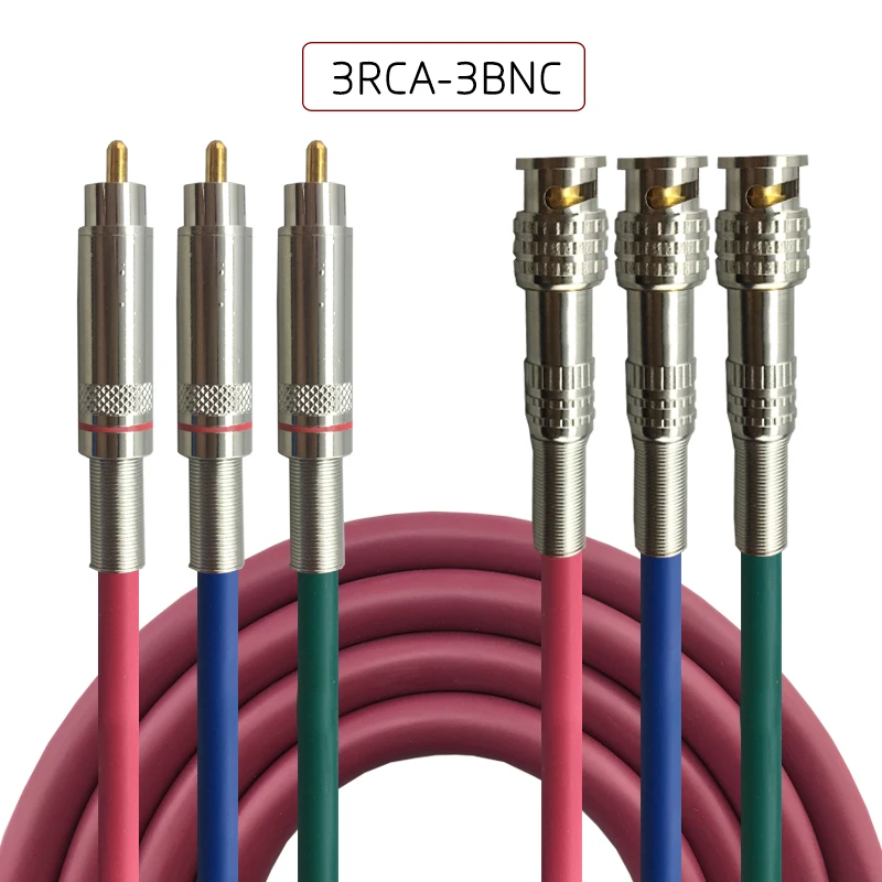3RCA To 3BNC 3 RCA штекер на 3RCA 3BNC на 3 BNC 3RCA на 3BNC штекер на штекер видео камеры видео кабель RGB AV Штекер Аудио Видео м/м кабель 1,5 м-30 м - Цвет: 3RCA To 3BNC