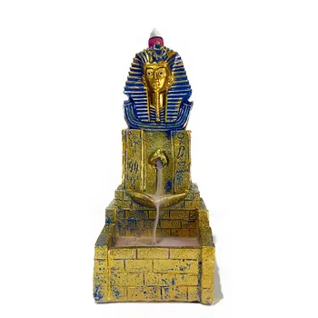 

Egypt Mythology Pharaoh Sculpture Souvenirs Backflow Censer Decoration Creative Craft Living Room Desktop Figurines M5200