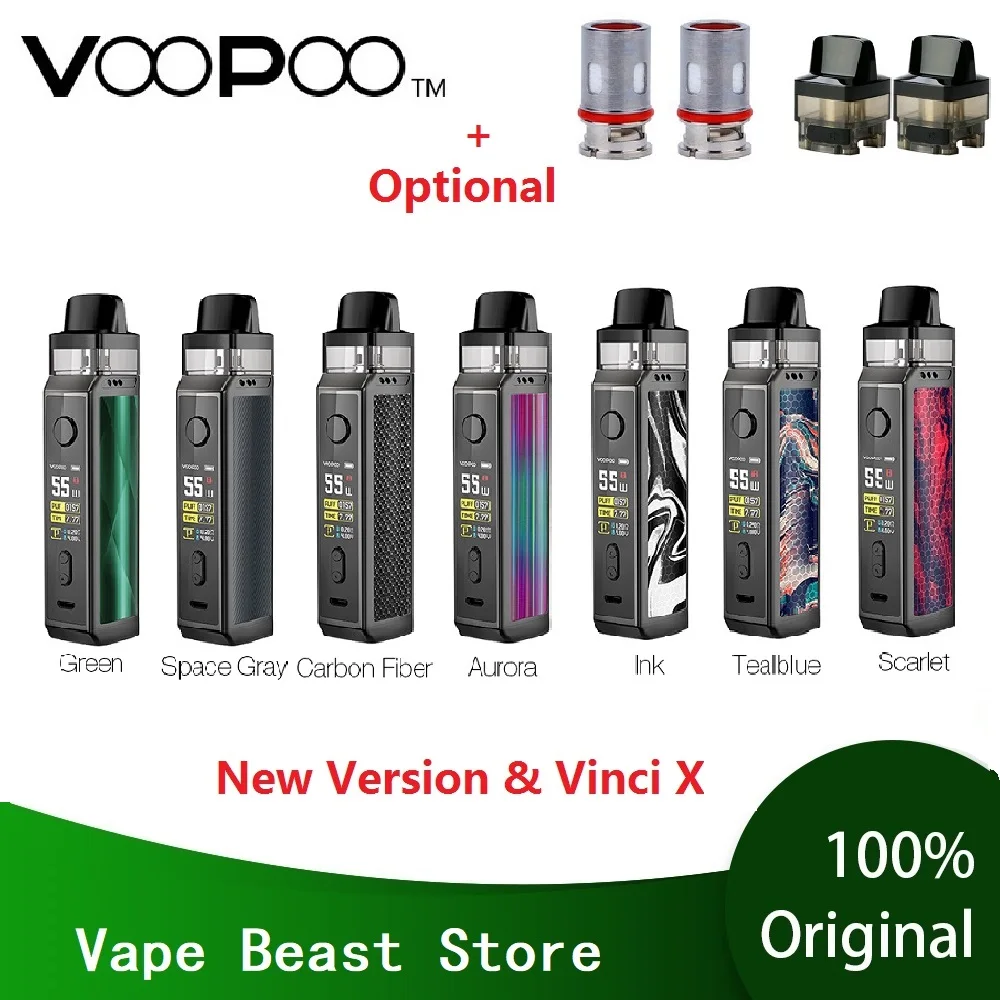 Оригинальный комплект VOOPOO VINCI X 70W Pod с двойной катушкой 0 96 дюймовый TFT цветной