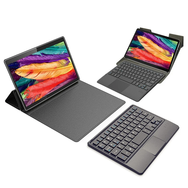  BINAI K106 Folding Stand Adjustable Smart Magnetic Contact Bluetooth Keyboard + Protective Cover fo