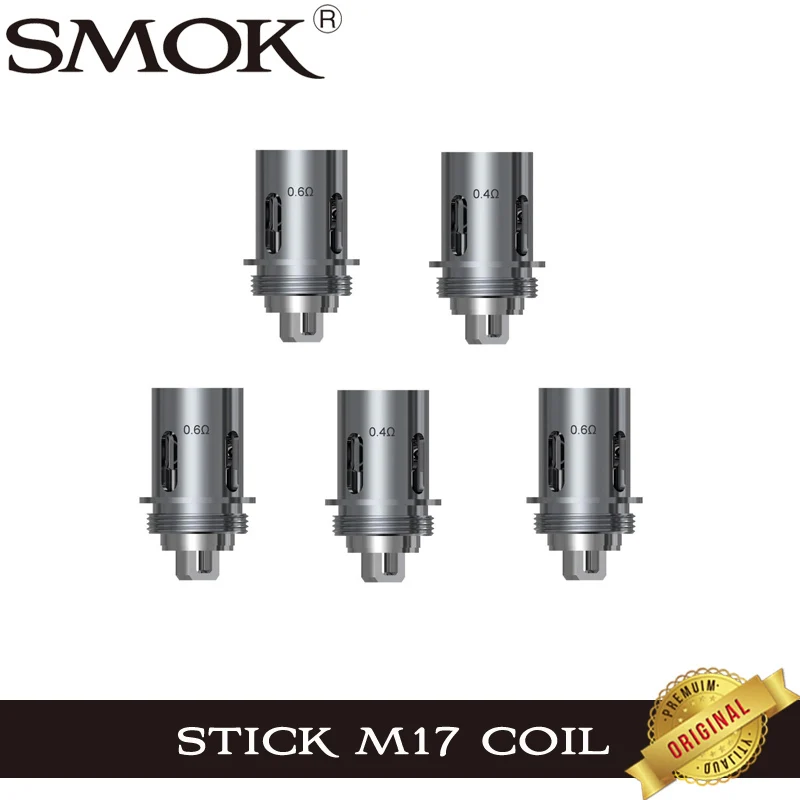 Оригинальный испаритель Smok Stick M17 5 шт./лот сменный сердечник с двойной катушкой 0 4