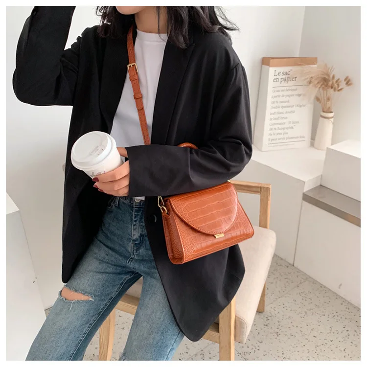 Stone Pattern PU Leather Crossbody Bags For Women Luxury Quality Shoulder Messenger Bag Lady Designer Handbags Totes