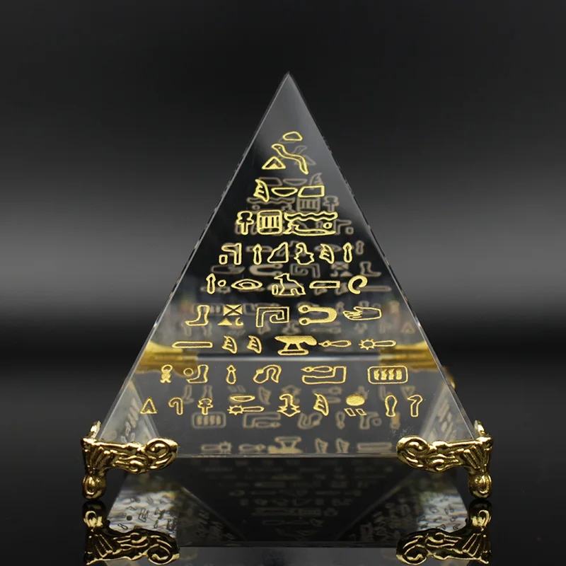 Unique Energy Healing Feng Shui Egypt Egyptian Crystal Clear Pyramid Chakra Ornament Home Decor Living Room Decoration