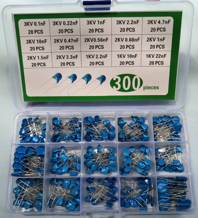 10-Piece High Voltage Ceramic Capacitor Assortment - 6KV, Axial, Values 101-501pF 10 thumbnail image