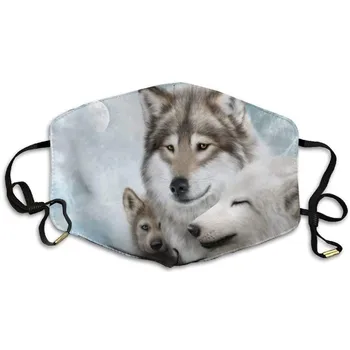 

2020 New Unisex Adult Wolf Animal Funny Expression Print Face Outdoor Mouth Cover Breathable Cycling Party Mask Mascararilla