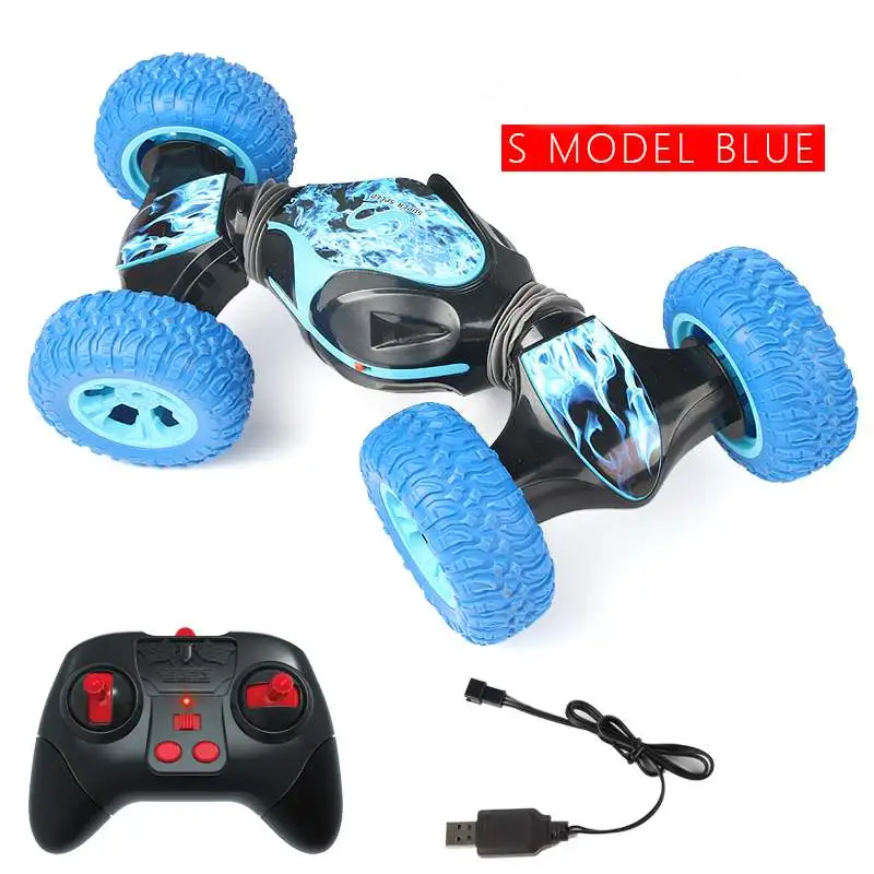 Stunt Remote Control twisted RC Car Off-Road Vehicle Drift Light Music Drift Dancing Double Side Driving Stunt Car - Цвет: B blue