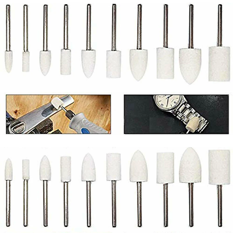 Soft Felt Polishing Buffing Wheel Accessory For Jewelry Watches Various Molds