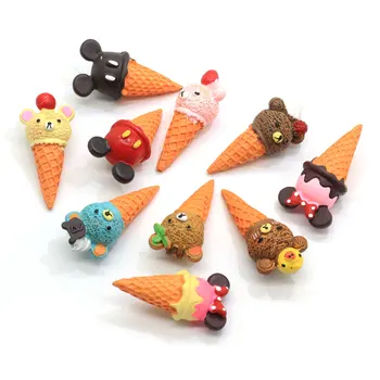 

10/50 Kawaii Food Cartoon Miniature Bear Ice-Cream Resin Cabochons Craft Scrapbooking Accessories DIY Decorative Craft