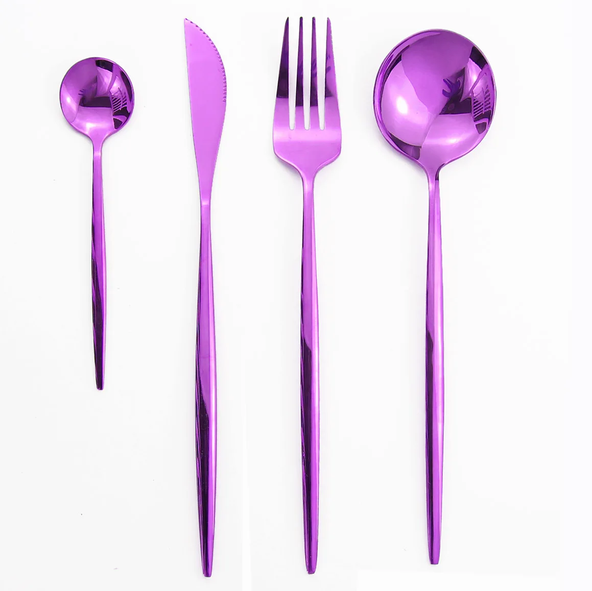 Purple Лидер продаж, столовый набор, столовые приборы, ножи, вилки, ложки, Западная кухня, столовая посуда, нержавеющая сталь, домашние, вечерние, набор посуды - Цвет: Purple