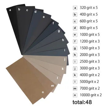 

48pcs/Set Wet Sandpaper For Wood Furniture Grinding And Polishing 320~100000grit Sanding Papers 2020 Wood, Plastics, Paints