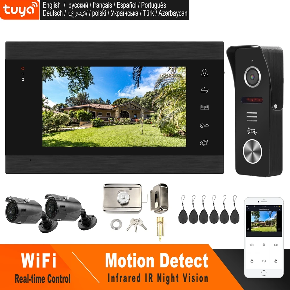 HomeFong видео домофон Интерком беспроводной с замком 2 камера приложение