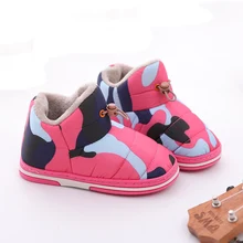 Зимние теплые уличные детские ботинки для девочек и мальчиков; водонепроницаемые Нескользящие Детские Плюшевые ботинки; хлопковая обувь для младенцев