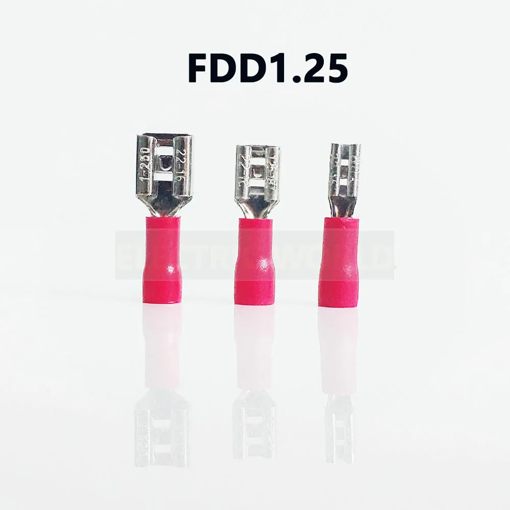 

FDD1.25 series 100PCS/Bag Insulated female disconnector Cable Connector wire terminals pre-insulating terminals male terminal