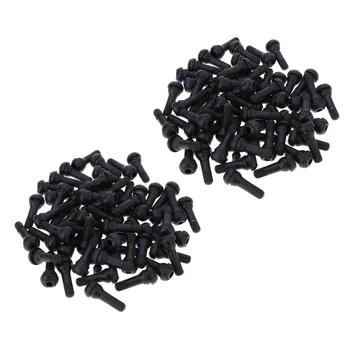 

200pcs TR413 Snap-In Black Rubber Wheel Tire Valve Stems Replacement