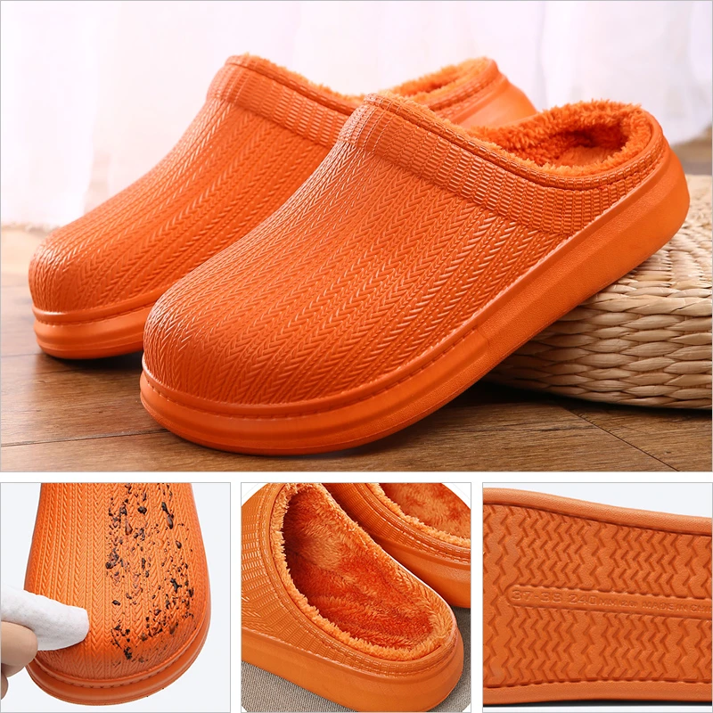 New Women Indoor Slippers Soft Plush Lovers Home Slipper Anti-slip Waterproof  Warm House Floor Shoes Ladies Bedroom Slides