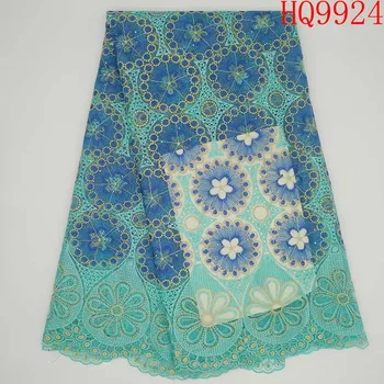 

Aqua Green Lace Fabric 2019 High Quality Guipure Lace Nigerian Lace Fabric For Women Dress African Tulle Lace With Stones/ Piece