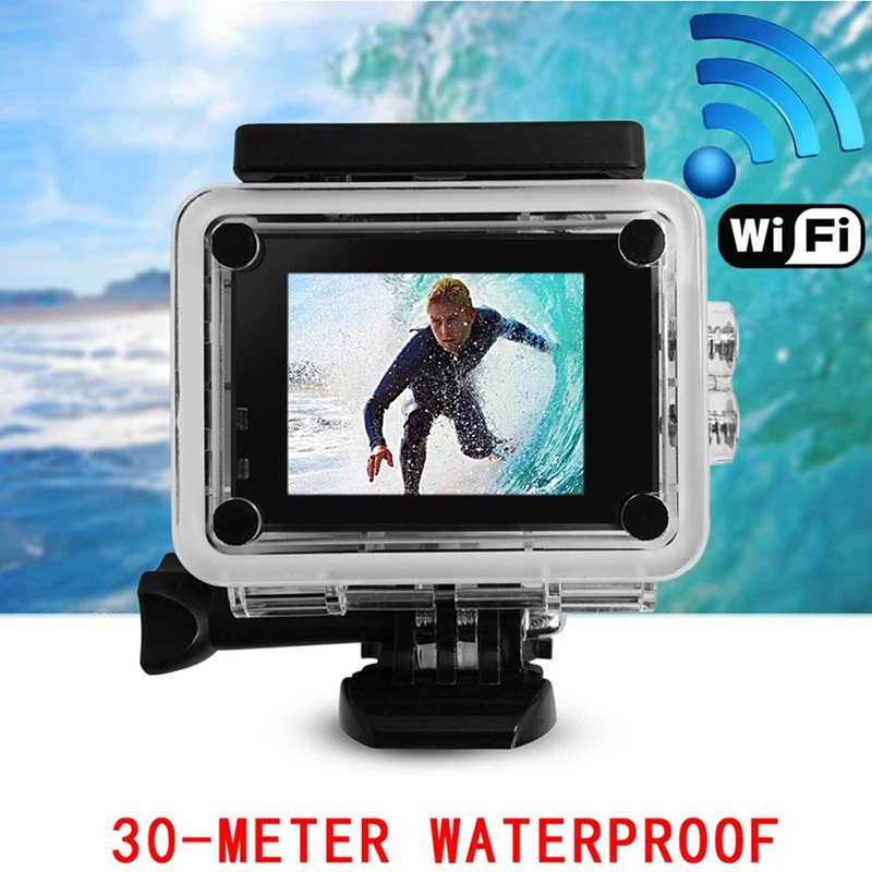 Action Camera 1080P 12MP Ultra Full HD Wifi Sports Camera Waterproof Underwater 30M/98Ft Action Cam 140 Degree best action camera