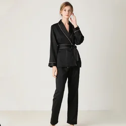 Silk Women's Pajamas Set V Neck Design Luxury Cross Letter Print Sleepwear Like Home Clothes XXL Large Size Nightwear