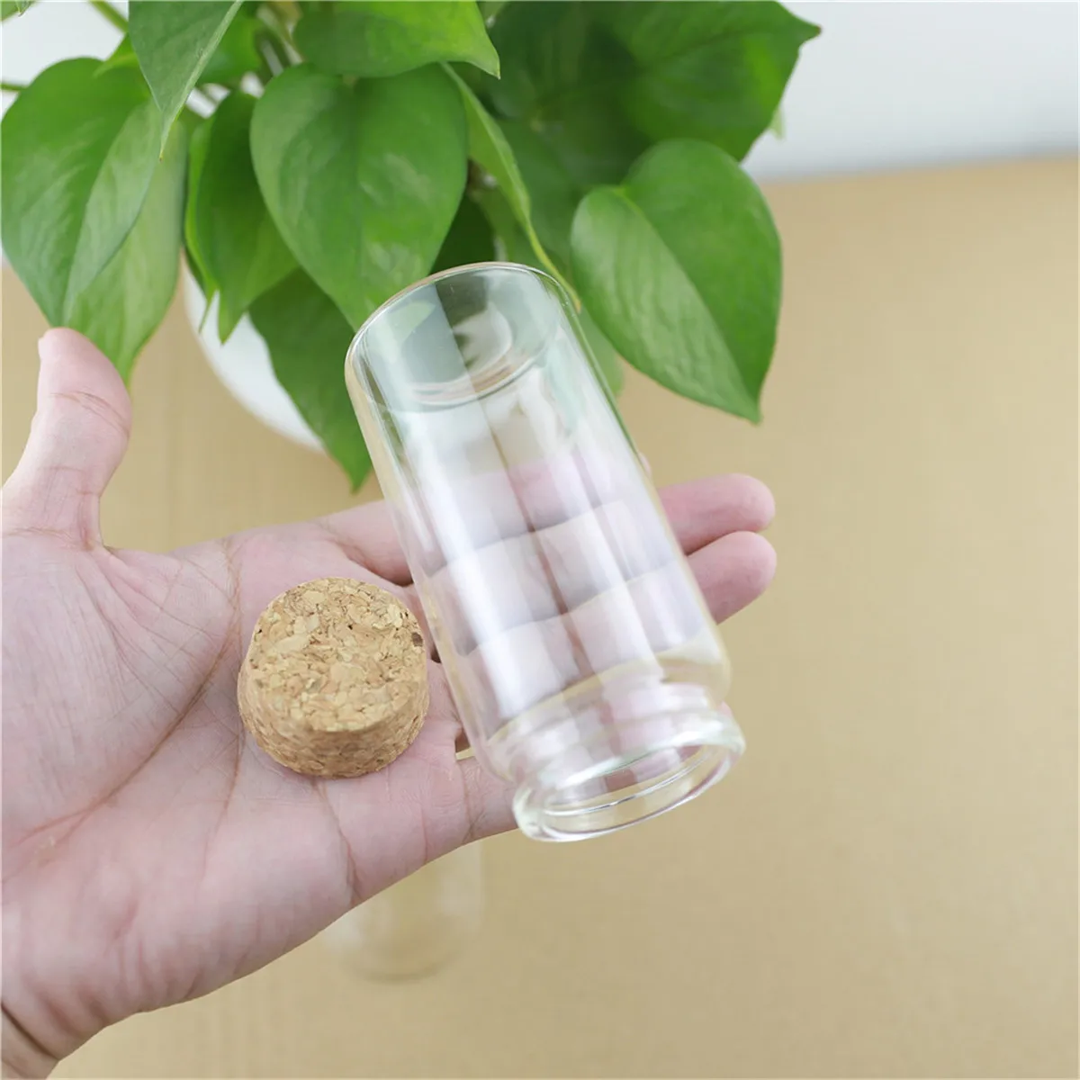 6 Pieces 47*100mm 120ml Glass Bottles Cork Stopper Test tube transparent Storage Jar Containers candy Glass Jars Vials DIY Craft 4