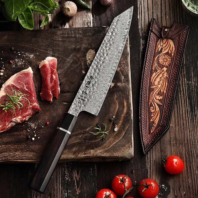 HEZHEN 8 5 ''Gyuto нож Kiritsuke форма высокоуглеродистая Дамасская сталь инструменты
