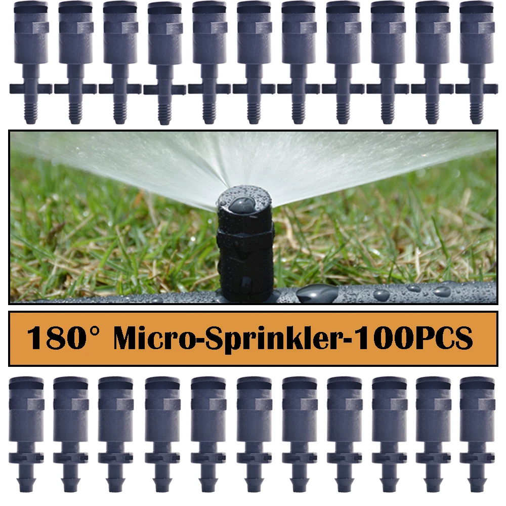 

100 шт., рефракционные распылители с рефракционными насадками 180 градусов, с винтовыми соединителями 1/4 дюйма или 4/7 мм, насадка с преломляющей головкой