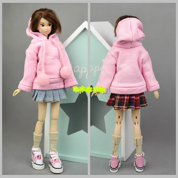 1/6 bjd Sweatshirt for barbie blyth Clothes Doll Accessories ropa boneca casa Parka Outfit for barbies vestiti baby toy 1 pcs