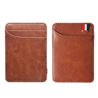 New Fashion Slim Men's Leather Magic Wallet Korea Designer Credit Card Holder Women Small Cash Clip Bilfold Man Clamps for Money 1