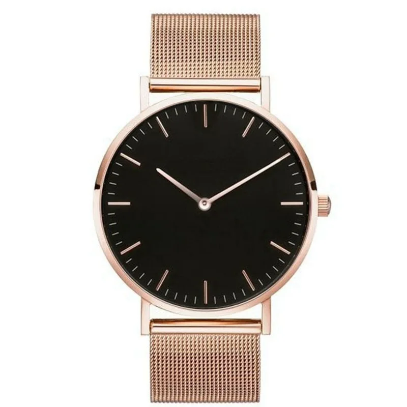 Rose Gold Black Модные повседневные Простые Женские часы Аналоговые кварцевые наручные часы Relogio Feminino женские часы reloj mujer - Цвет: Rose Gold Black