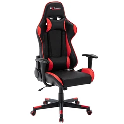 Chaise de gaming confortable en cuir PU, inclinable à 170 degrés, avec dossier, pour ordinateur de bureau 