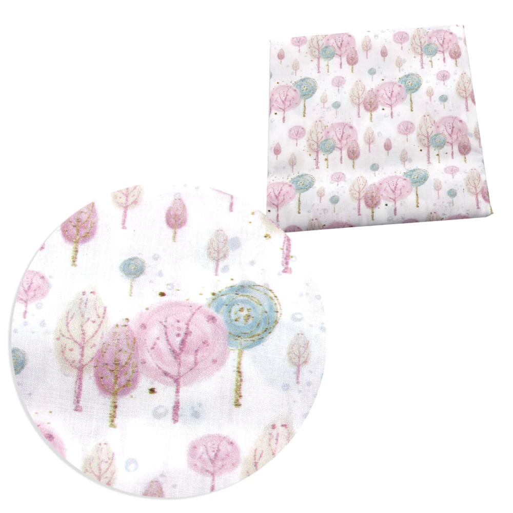 Owl Flower 50*145cm Polyester Cotton Printed Fabric for Tissue Kids home textile for Sewing Tilda Doll,1Yc5032 - Цвет: 1073193001