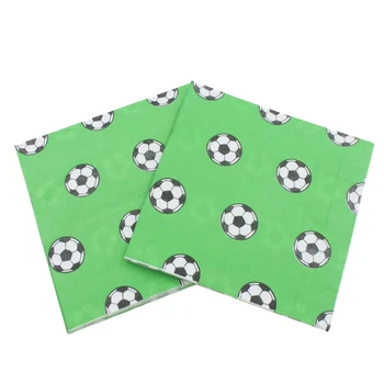 

100 Pcs Printed Feature Soccer Pattern Paper Napkins For Event Party Decoration Tissue Paper Towels Daily Necessities(Green)
