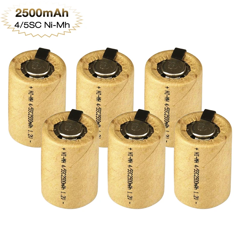 8 15 шт NiMh 4/5SC 2500mAh 1,2 V аккумуляторная батарея SC Sub C Ni MH ячейка со сварочными вкладками для электрическая игрушка сверло|Перезаряжаемые батареи| | АлиЭкспресс