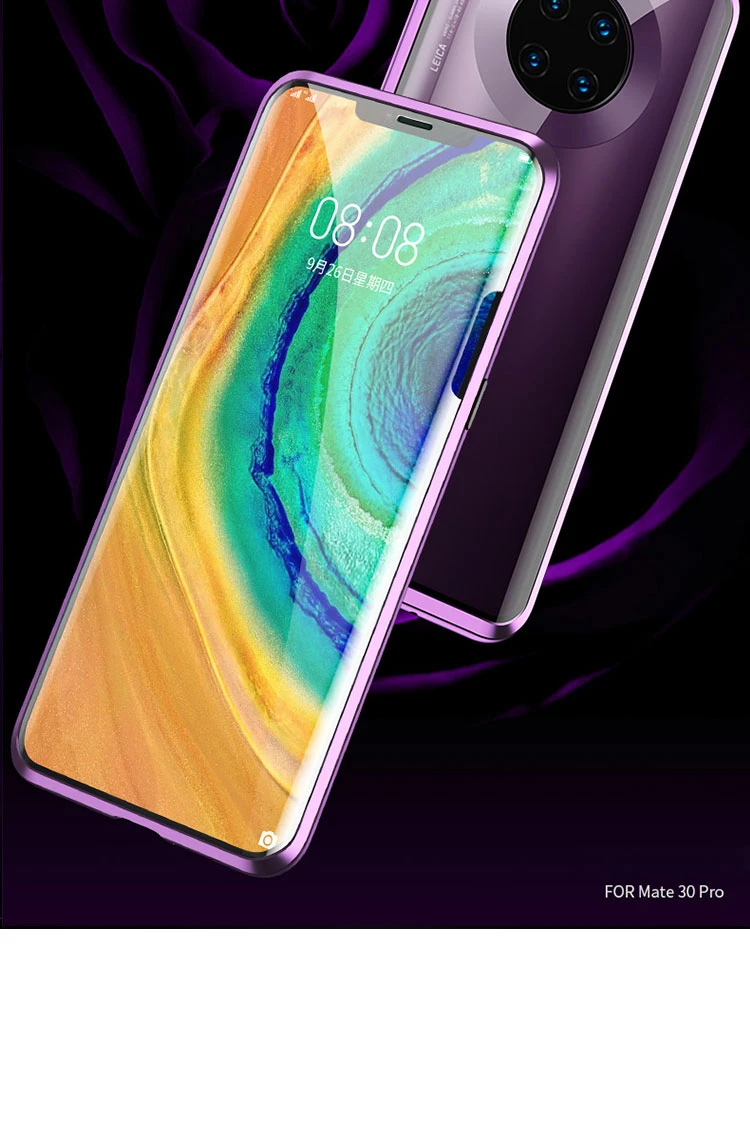 360 магнитный металлический бампер чехол для телефона huawei mate 10 20 30 Pro P30 P20 Pro Lite y9 Чехол двусторонний закаленное стекло