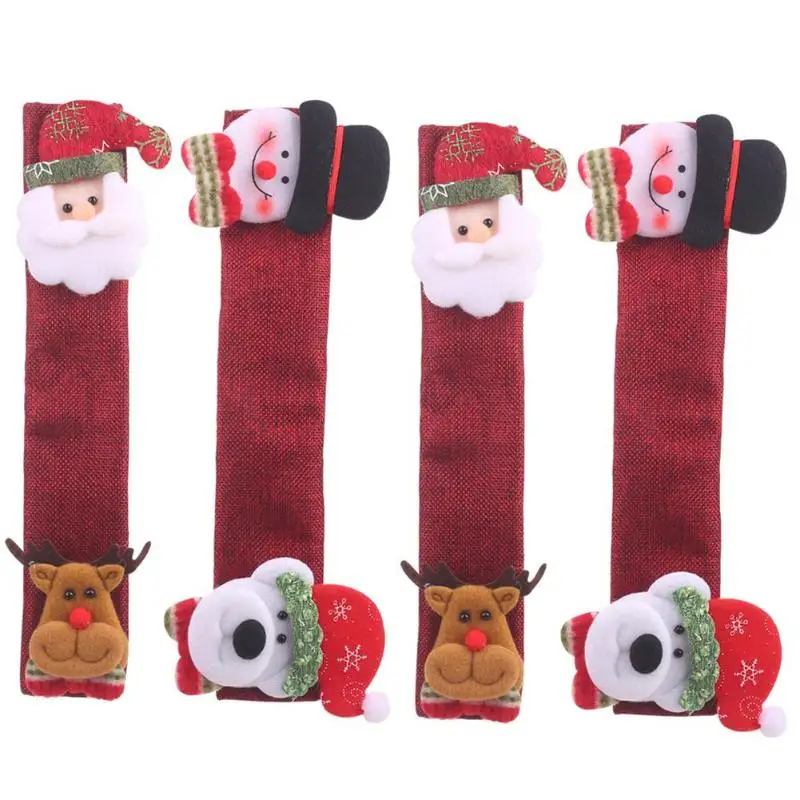 Protective Glove- 2019 Fridge Microwave Door Handle Cover Glove Cute Christmas Decoration for Home 4pcs/set 31*14cm |